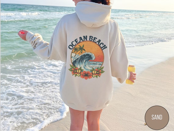 Retro Surf Hoodie Ocean Beach Hoodie, Ocean Beach Hoodie, Trendy