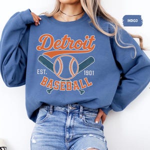 Retro Detroit Baseball Sweatshirt, Vintage Baseball Crewneck, Detroit Sports Fan Gift, California Baseball Apparel, Cozy Pullover Tiger