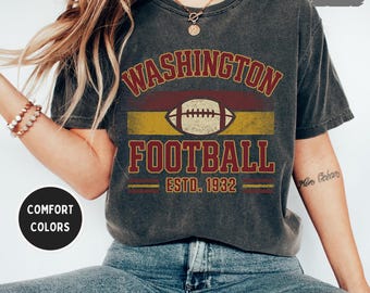 Vintage Washington Football T-shirt, Retro Washington Shirt, Comfort Colors Unisex Top, Sports Fan Gift, Distressed Gameday Football tee