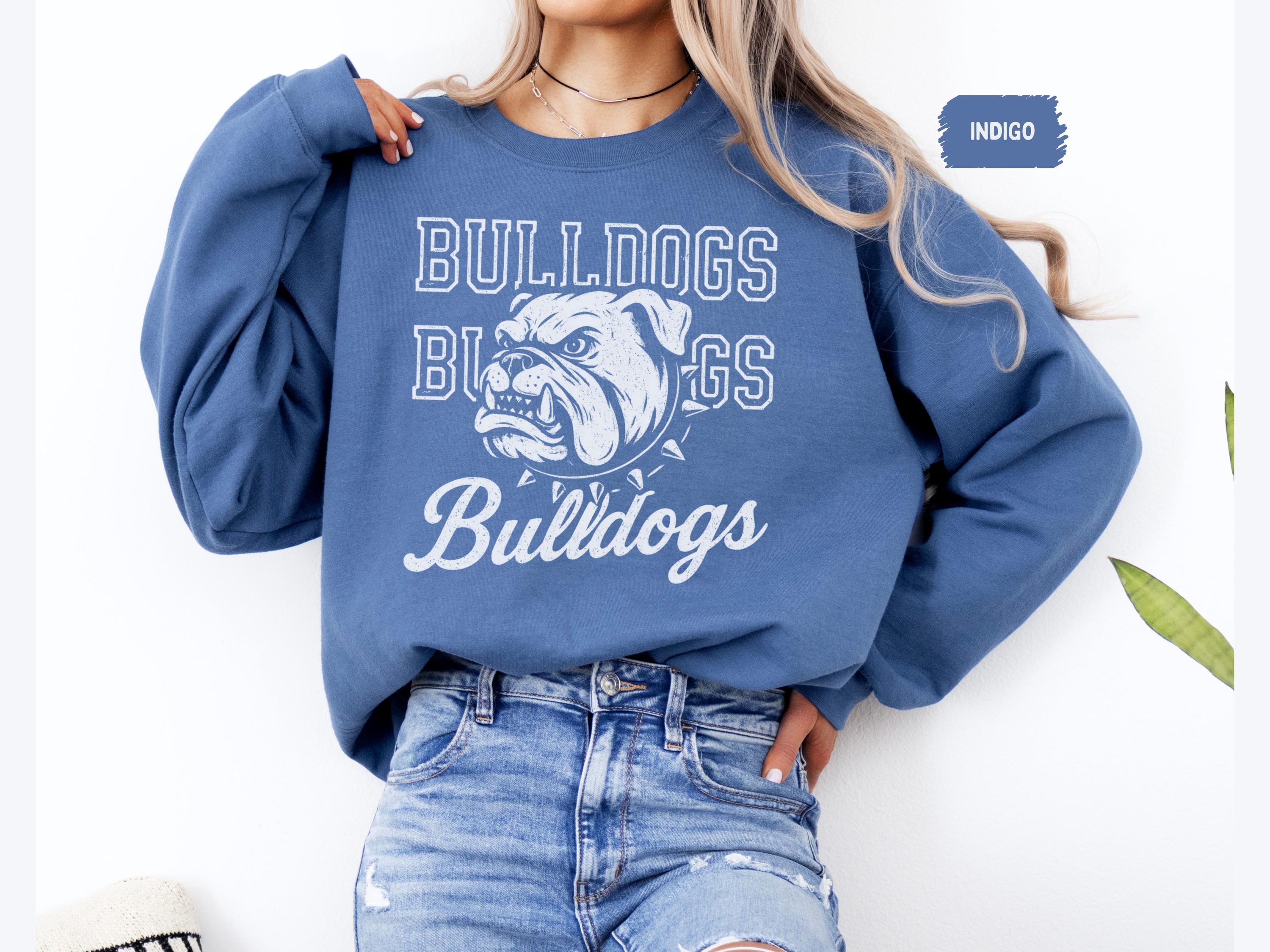 Vintage Bulldogs Mascot Sweatshirt, Retro Bulldog Graphic Crewneck 