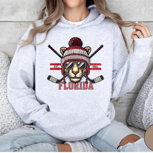 Vintage Florida Hockey Hoodie, Retro Sports Sweatshirt, Unisex Hockey Fan Gift, Warm Florida Winter Hooded Jumper, Athletic Team Gear