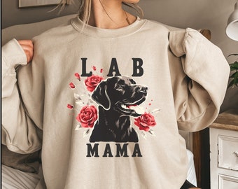 Black Labrador Retriever Sweatshirt, Labrador mom Sweatshirt, Lab mama tshirt, Funny lab Lover Gift, Cute Black Lab Mom Dog T shirt Lab Pet