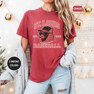 chemise vintage St. Louis Baseball Comfort Colors, t-shirt St. Louis Cardinals, cadeau pour fan de baseball, t-shirt de sport rétro, t-shirt unisexe, teint en pièce