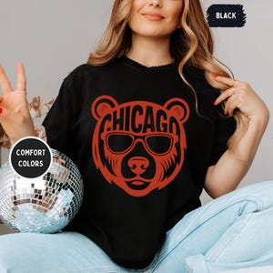 Retro Chicago Football T-shirt, Vintage Football Tee, Comfort Colors Shirt, Unisex Tee, Football Fan Gift