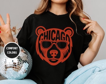 Maglietta retrò da football di Chicago, maglietta da football vintage, maglietta dai colori comodi, maglietta unisex, regalo per i tifosi di football