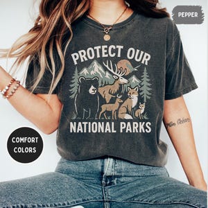 Vintage Protect our Parks Unisex T-shirt for Nature Lovers, Outdoor Enthusiasts, Environmentalists, Retro Graphic Tee, Granola Girl gift