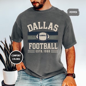 Vintage Dallas Football Comfort Colors Shirt - Unisex Tee, Retro Dallas Team T-shirt, Distressed Sports Apparel, Gift for Football Fans,