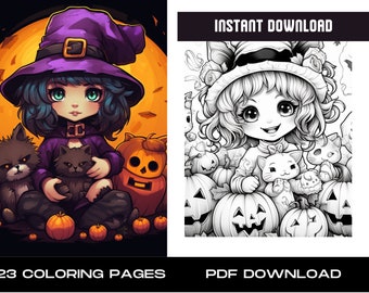 Cute Witchy Coloring Book | Creepy Kawaii Animals (PDF Download)