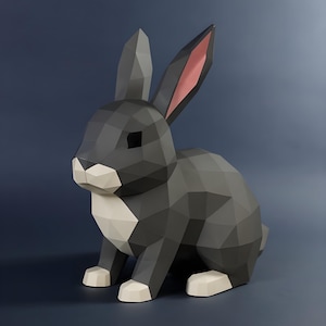 Bunny Papercraft 3D DIY Low-Poly Papiermodell Osterkaninchen Dekor Modell Vorlage