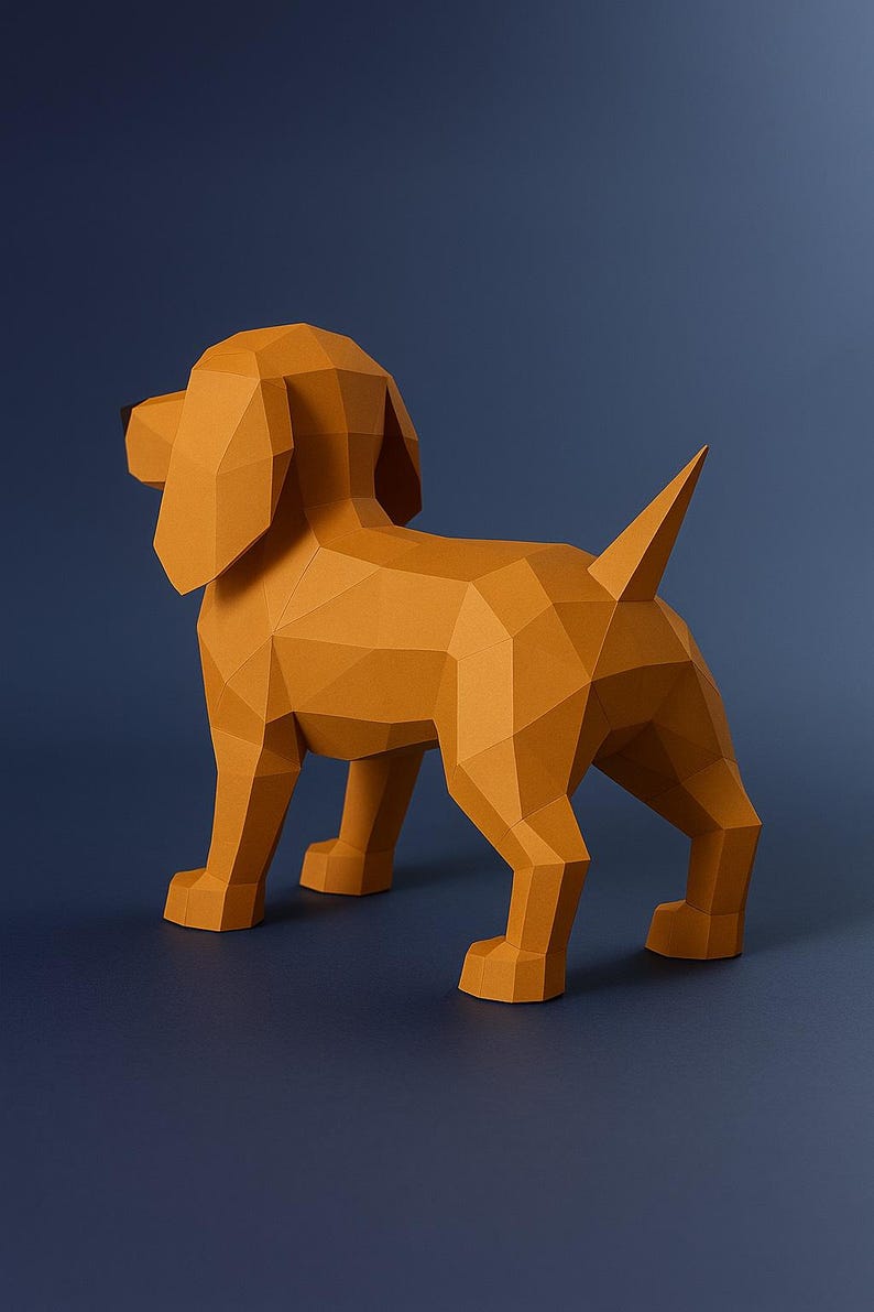 Cocker Spaniel Papercraft Sculpture: 3D Low Poly Dog Decor (PDF ...