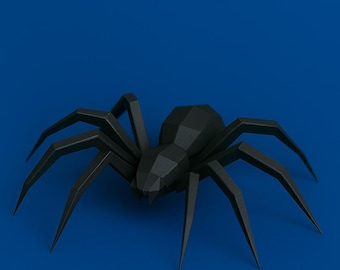 Modelo de aranha em papel: Escultura de origami 3D para decoração DIY (Modelo em PDF)