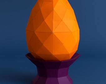 Ovo de Páscoa 3D em Papel: Caixa de Doces Low Poly (Modelo PDF, Arquivo SVG)