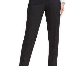 Pantalon de costume extra long noir pour femme – Pantalon de bureau taille haute
