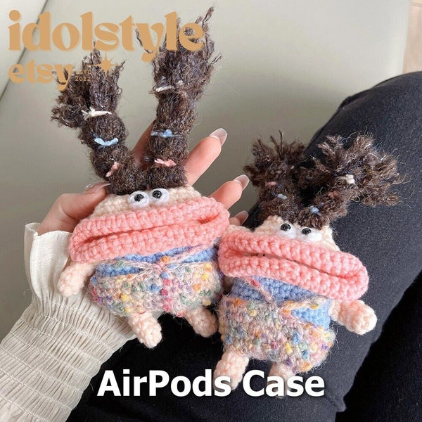 Crotchet Airpods Case - Cute Knitted Pendant Accessory Case - Winter Wool Airpods 1 2 Pro Case - Handmade