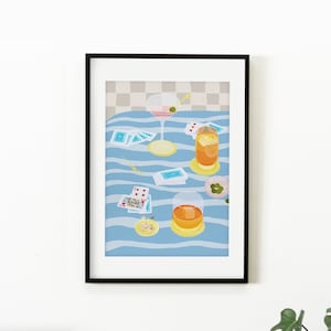 Poster Summer Spritz, arte murale con carte da gioco, stampa minimalista per le vacanze, poster di cocktail divertenti con whisky, stampa di cibo e bevande, regalo per inaugurazione della casa