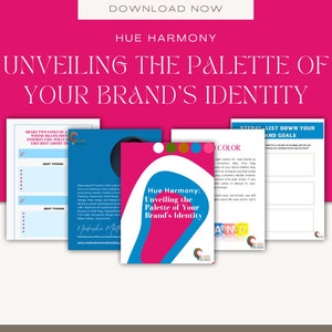 Hue Harmony: Unveiling the Palette of Your Brand's Identity Workbook, Brand Strategy, Find Your Brand's Color - Printable Workbook