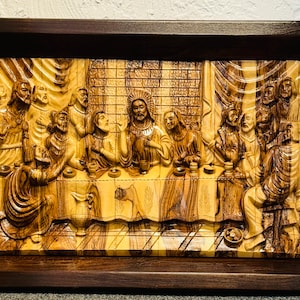 Last Supper Olive Wood Wall Art