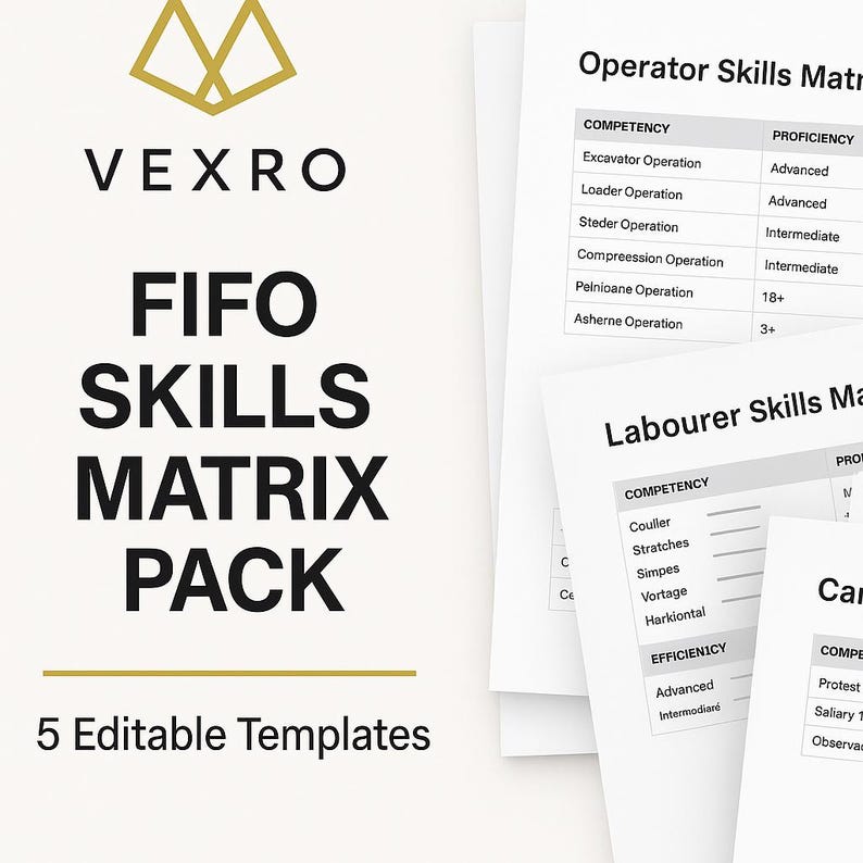 Operator Competency Matrix FIFO Skills Matrix Template Pack - Etsy