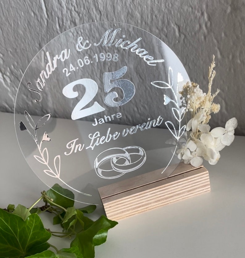 Silberhochzeit, Geschenk, Jubiläum, Silber Hochzeit Bild 1