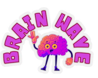 Ondas cerebrales, EEG, neuro, neurocirugía, neurología, pegatinas semicortadas