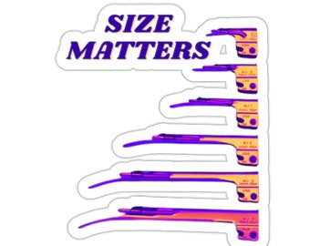 Size Matters&quot; Laryngoscope Blades Sticker, CRNA, Anesthesia, Anesthesiologist, Perfect Medical Gift, Kiss-Cut Stickers, miller blade