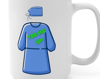 Surgical Style, The Tie Me Up 15 oz Mug, Where Precision Meets Playfulness in Every Knot
