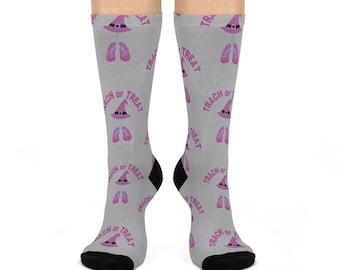 Witchy Breath Socks Trach or Treat Edition, Cushioned Crew Socks