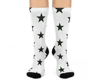 Starry Strut, Walk the Line in Glow-Packed, Bold Socks!, Cushioned Crew Socks