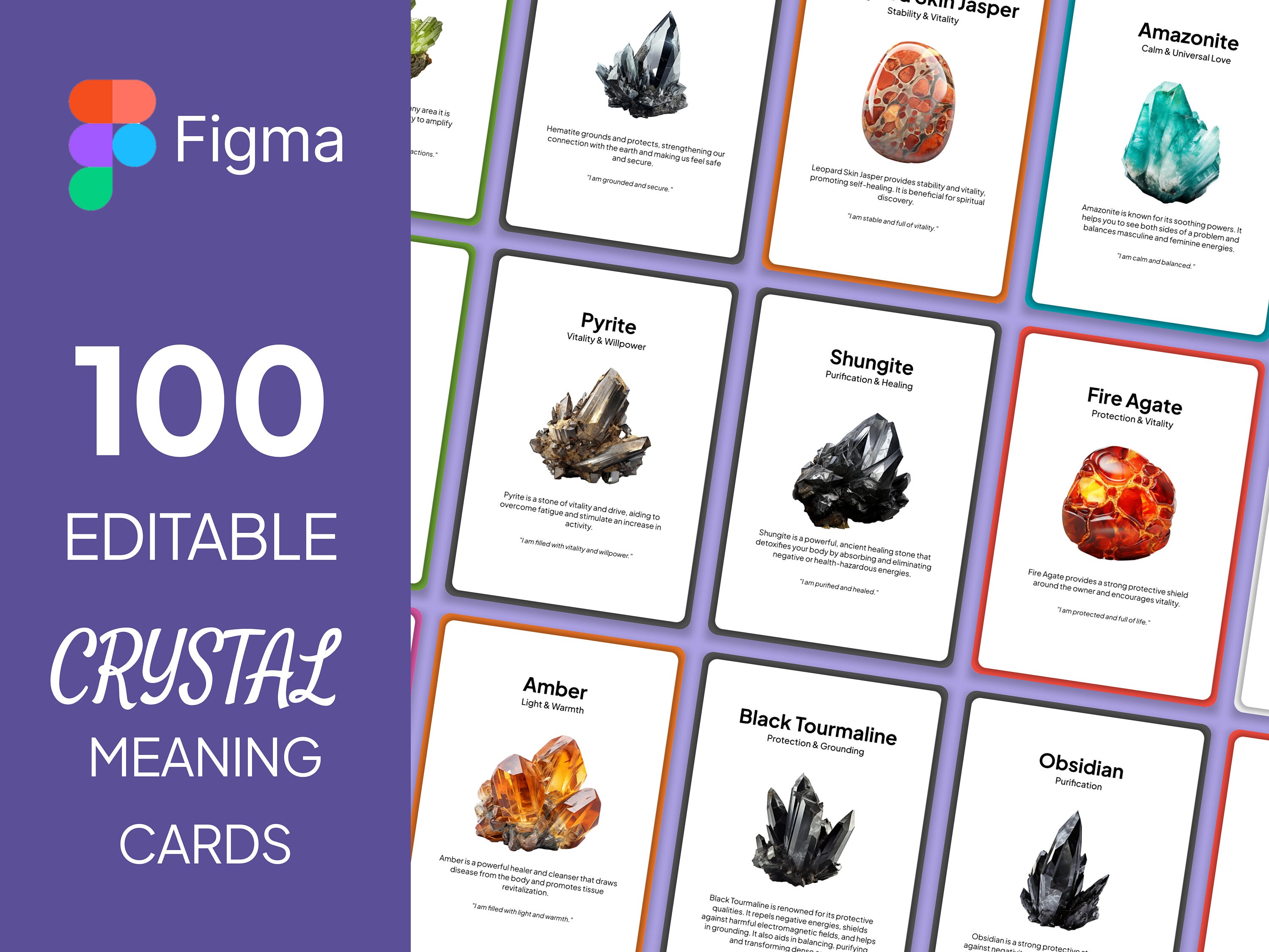 100 Printable Crystal Information Cards, Crystal Meaning Cards, Crystal ...