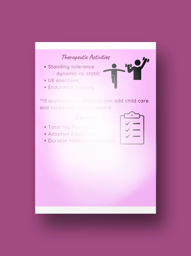 Total Hip Replacement Reference / Occupational Therapy / OT / Adls