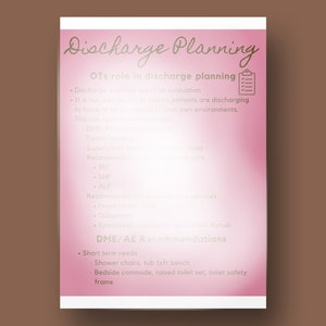 Occupational Therapy Discharge Planning / Level II Fieldwork / New Grad ...