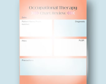 Ergotherapie Chart Bewertung / OT / OT Student / Level II Feldarbeit / Akutversorgung / Reha / Pflegefachkraft
