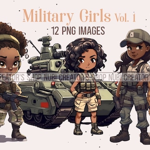 Military Clipart, Black Clipart, Black Girl Clipart, Army Clipart