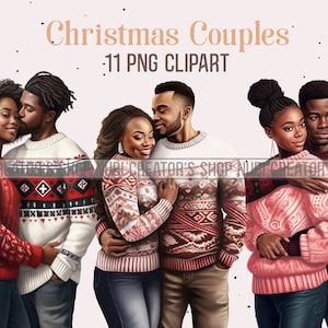 Christmas Clipart, Christmas Sweater Clipart, Black Clipart, Black Love