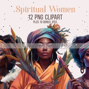 Spirituelle Frauen Clipart, schwarze Frau Clipart, Yoruba, Heiler Clipart, Tarot Kartenleser