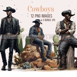 Cowboy Clipart, Western Clipart, schwarzer Cowboy, Pferd Clipart, Clipart schwarz, Clipart schwarzer Mann,