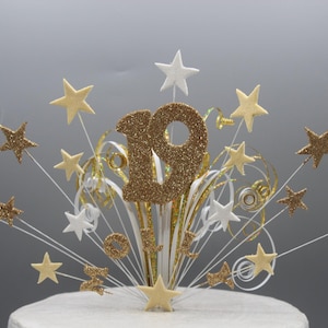 Cake Topper Cake Decoration Cake Spray Birthday Anniversary Starburst Personalised 18th 21st 30th 40th 50th 60th 70th Any age Any Colour 002