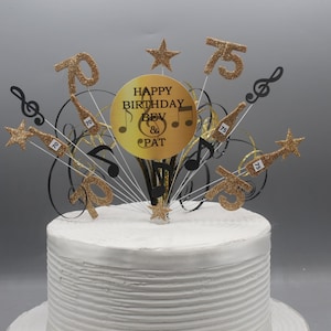 Music Musical Vinyl Cake Topper Cake Decoration Cake Spray Birthday Starburst 18th 21st 30th 40th 50th 60th 70th 80th Any age Any Colour 005