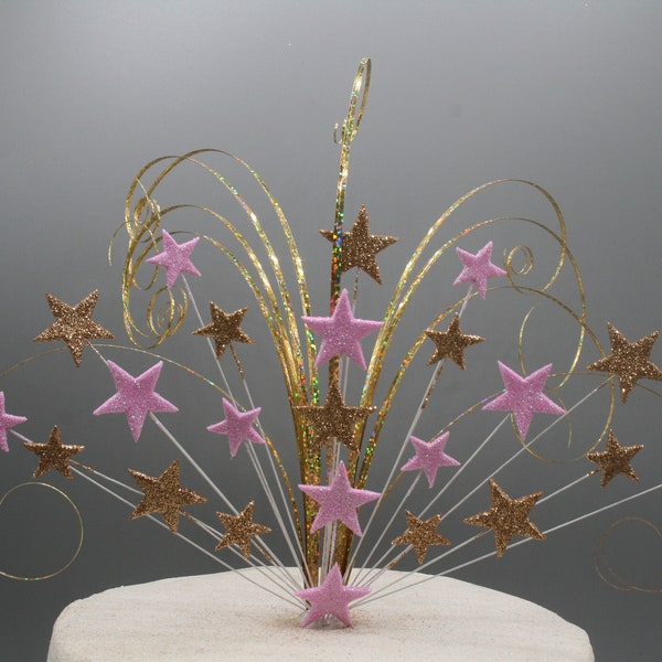 Cake Topper Décoration de gâteau Cake Spray Stars On Wires Anniversaire Anniversaire Star Burst 18e 21e 30e 40e 50e 60e Tout âge Toutes les couleurs 008