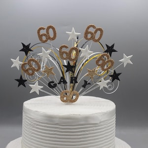 Personalised Cake Topper Cake Decoration Cake Spray Birthday Anniversary Starburst 18th 21st 30th 40th 50th 60th 70th Any age Any Colour 006