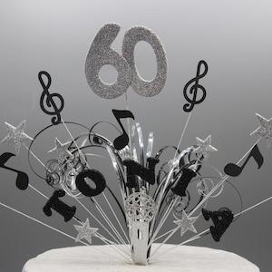 Music Musical Cake Topper Cake Decoration Cake Spray Birthday Starburst Personalised 18th 21st 30th 40th 50th 60th 70th Any Colours 009