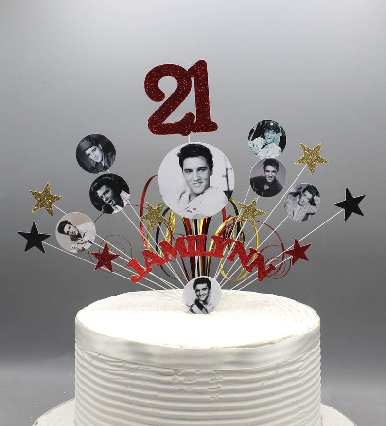 Edible Elvis Cupcake Toppers Stand-up Wafer Cake Decorations 23 SFCT