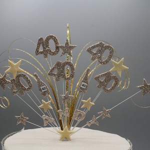 Champagne Cake Topper Cake Decoration Cake Spray Birthday Starburst Personalised 18th 21st 30th 40th 50th 60th 70th Any age Any Colour 011
