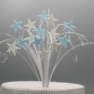 Cake Topper Cake Decoration Cake Spray Stars On Wires  Birthday Anniversary Star Burst 18th 21st 30th 40th 50th 60th Any age Any Colours 026