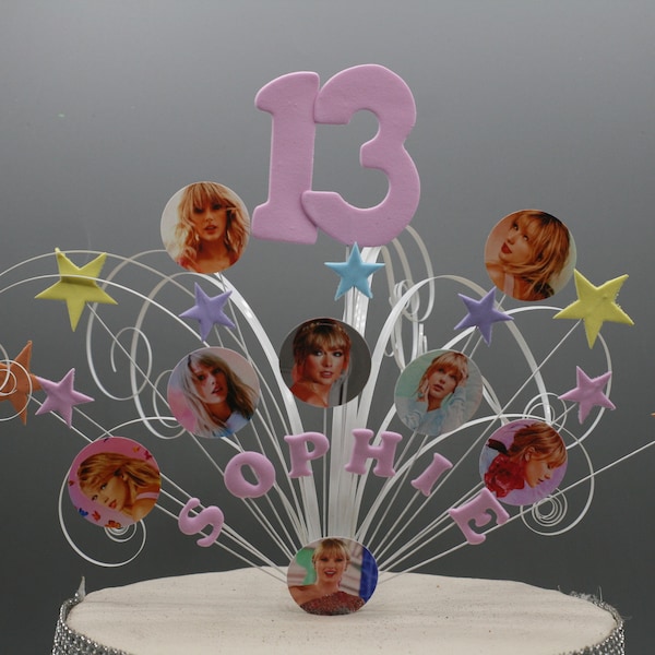 Taylor Cake Topper Cake Decoration Cake Spray Birthday Starburst Personalised 10th 11th 12th 13th 14th 15th 16th 17th 18th Any age 020