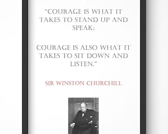 Winston Churchill Quote, Print, Poster, Gift, Wall Art, Decor, Inspirational, Motivational, Art 005