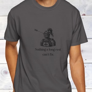 Lustiges DnD Paladin Lange Pause Witz Unisex T-Shirt, Dungeons und Drachen Tee, Rollenspiel Geschenk, Gamer Bekleidung, Tabletop RPG Shirt