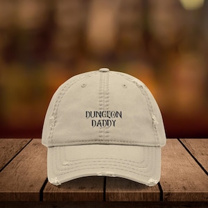 DND Distressed Dad Hat - Embroidered &quot;Dungeon Daddy&quot; Cap, Perfect Gift for Dad DMs, Father&#39;s Day, Gifts for Him