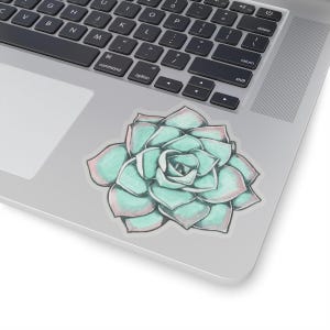 Sukkulente Kiss-Cut Aufkleber - Pflanzenliebhaber Vinyl Aufkleber, Süßer Kaktus Laptop Aufkleber, Botanische Wasserflasche Aufkleber, Natur Auto Aufkleber, Grün