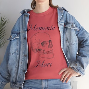 Memento Mori Stoic Tee, Skull Hourglass Flowers Graphic Shirt, Philosophical Unisex T-shirt, Reminder of Mortality, Gothic Fashion
